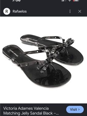Black Jelly Bow Sandals